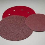 Carborundum 8 Inch 8 Hole Red Hook and Loop Discs Grits 40 and 80